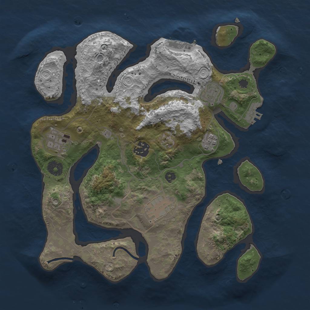 Rust Map: Procedural Map, Size: 3000, Seed: 725493452, 15 Monuments