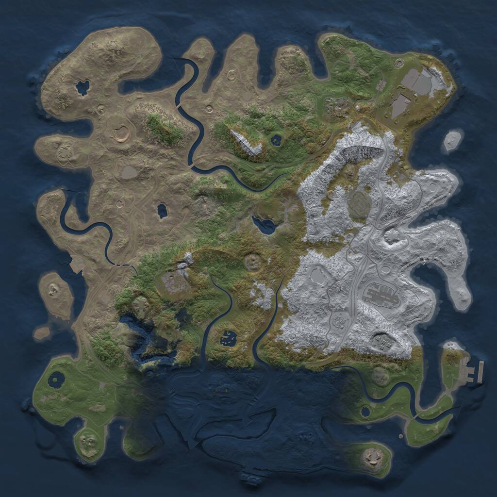 Rust Map: Procedural Map, Size: 4500, Seed: 51323, 15 Monuments