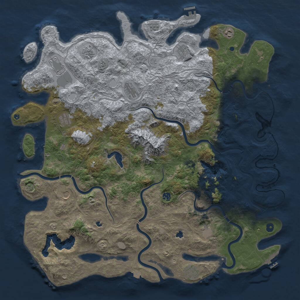 Rust Map: Procedural Map, Size: 5300, Seed: 569675, 17 Monuments