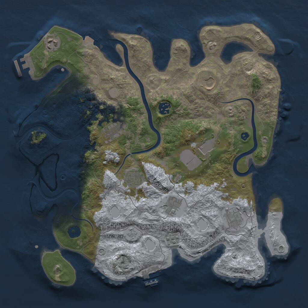 Rust Map: Procedural Map, Size: 3750, Seed: 14937608, 15 Monuments