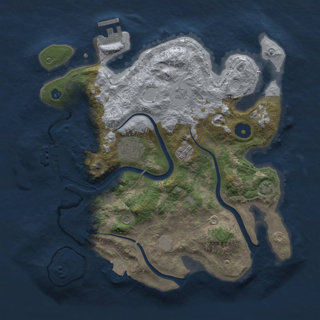 Rust Map: Procedural Map, Size: 3000, Seed: 1432443484, 8 Monuments