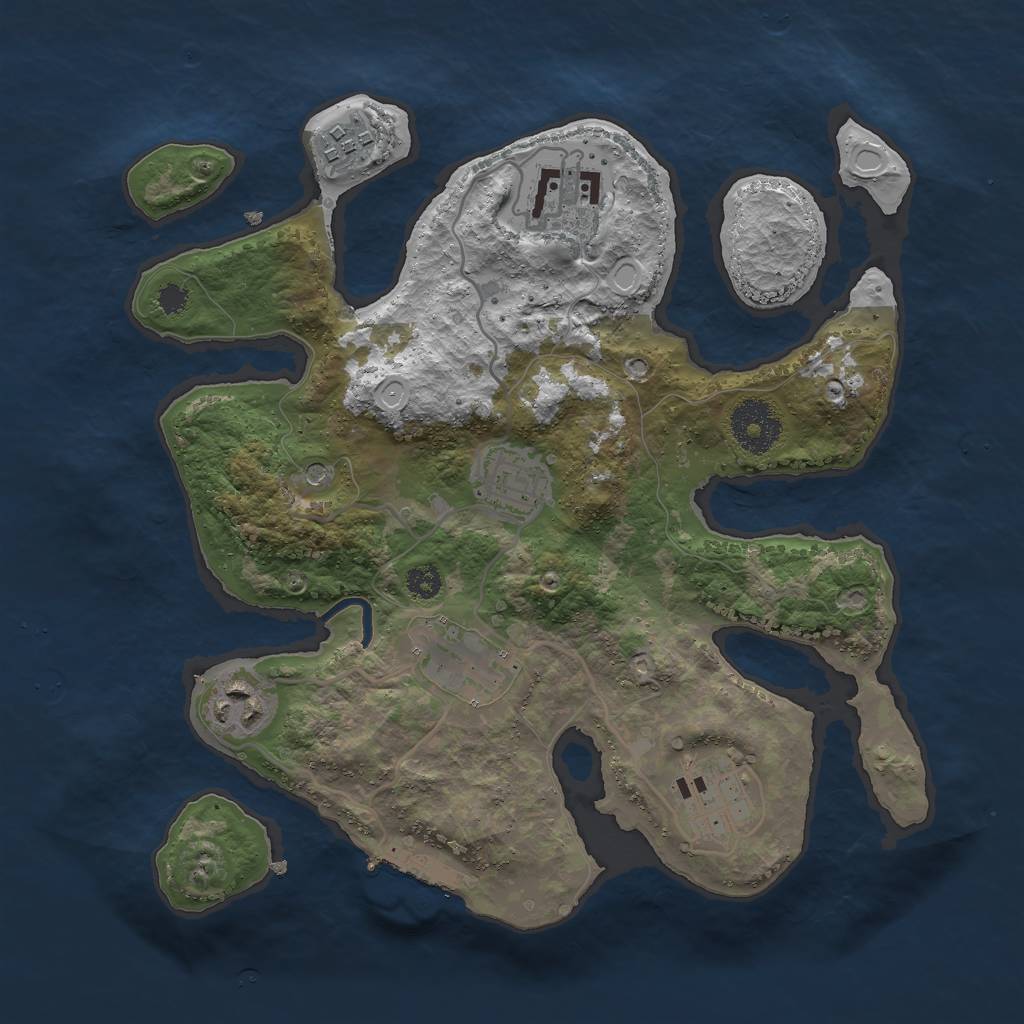 Rust Map: Procedural Map, Size: 3000, Seed: 1432443484, 16 Monuments