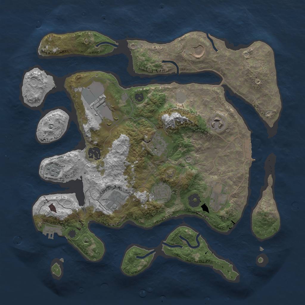 Rust Map: Procedural Map, Size: 3500, Seed: 196807504, 17 Monuments