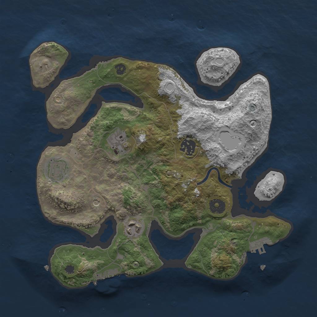 Rust Map: Procedural Map, Size: 3000, Seed: 1248261970, 12 Monuments