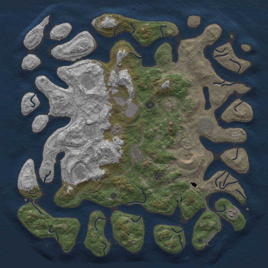 Rust Map: Procedural Map, Size: 4800, Seed: 14523, 15 Monuments