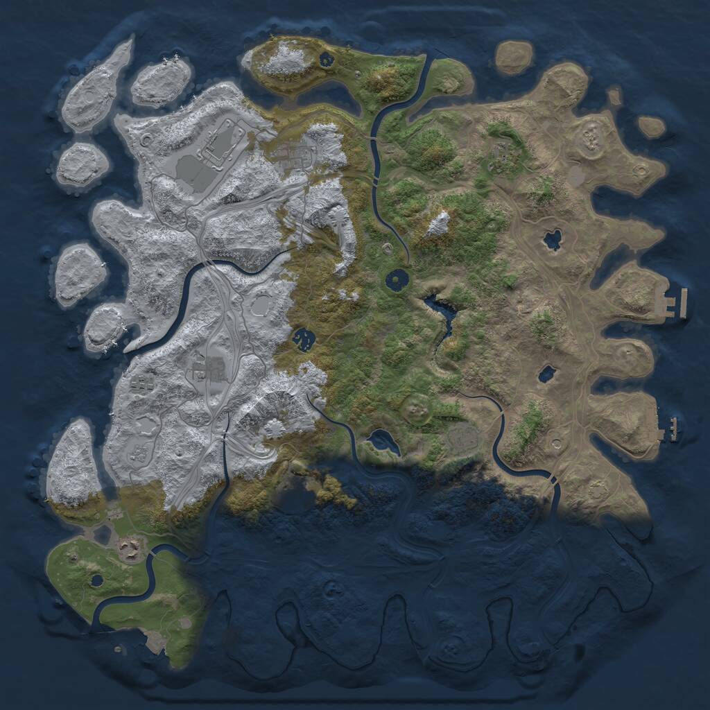 Rust Map: Procedural Map, Size: 4800, Seed: 14523, 15 Monuments