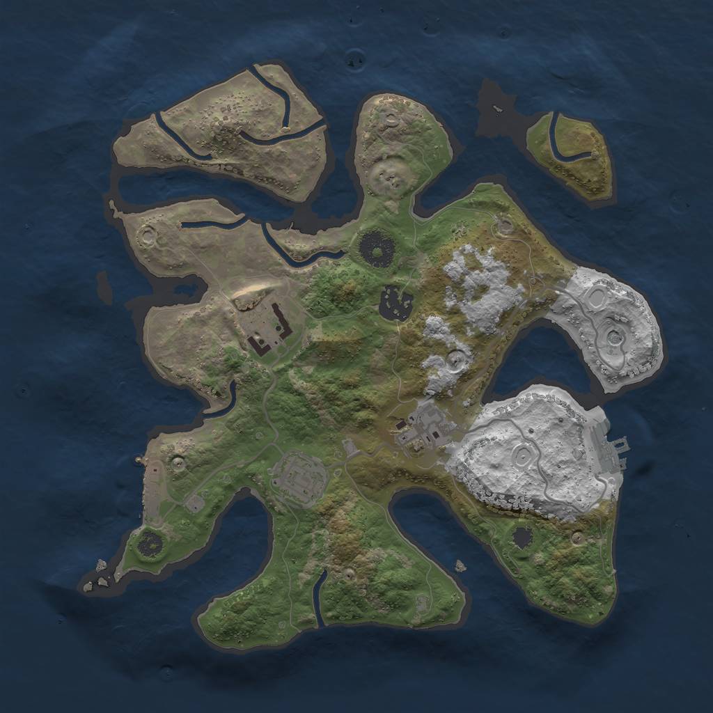 Rust Map: Procedural Map, Size: 3000, Seed: 7419835, 15 Monuments