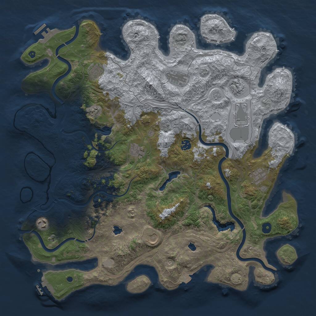 Rust Map: Procedural Map, Size: 4500, Seed: 240230, 16 Monuments
