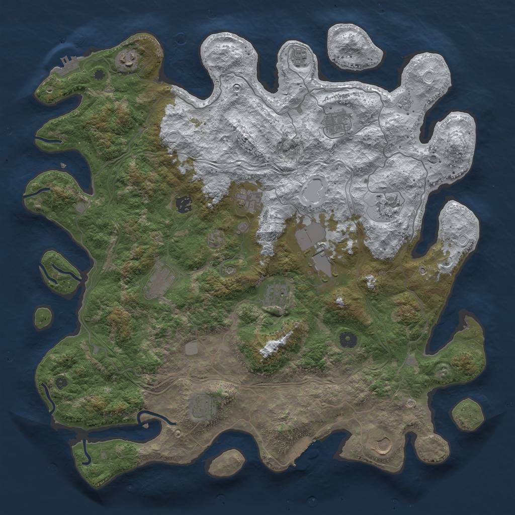 Rust Map: Procedural Map, Size: 4500, Seed: 240230, 20 Monuments