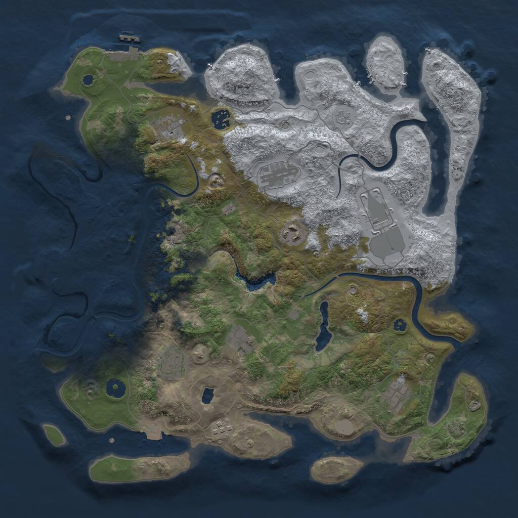 Rust Map: Procedural Map, Size: 4000, Seed: 36183952, 15 Monuments