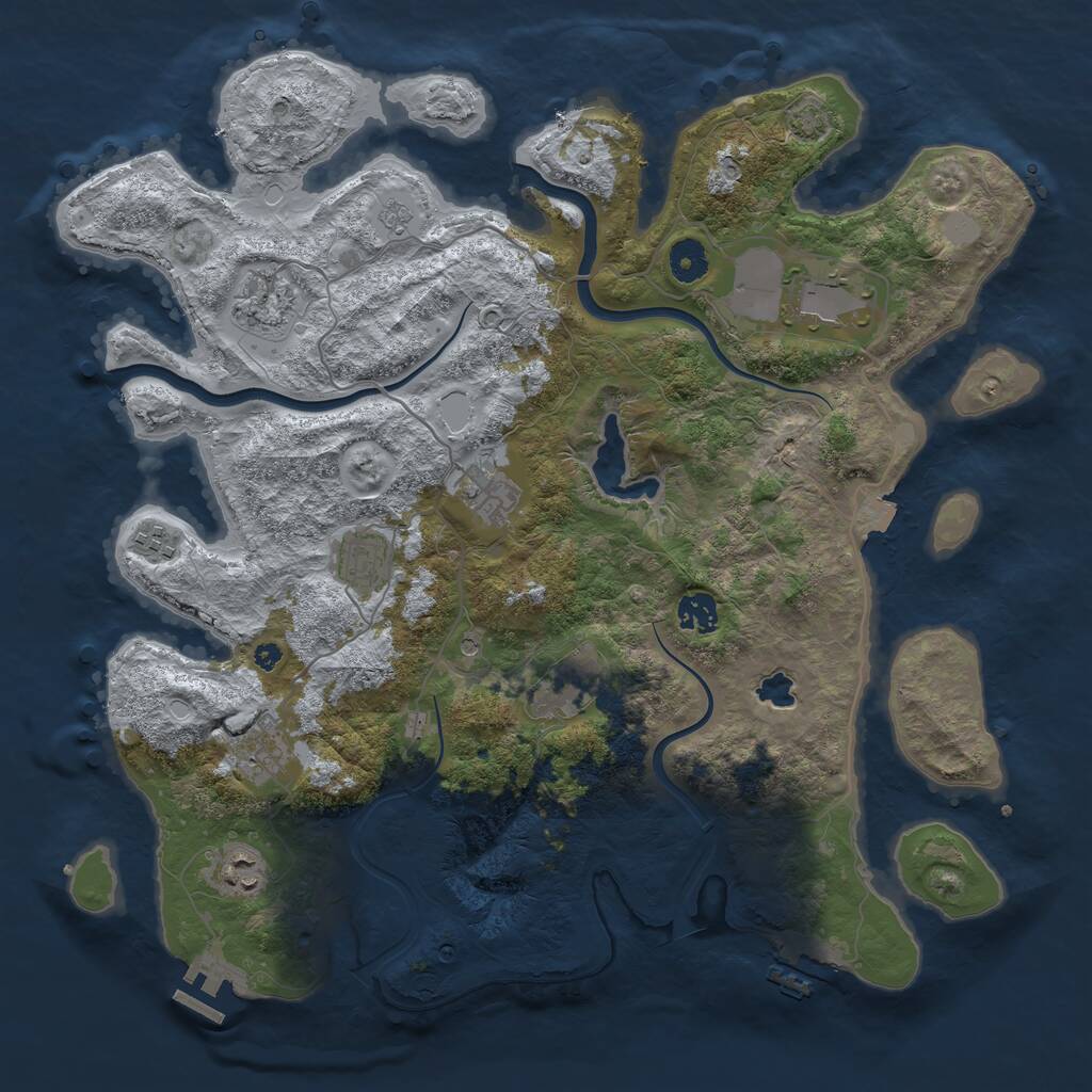Rust Map: Procedural Map, Size: 4000, Seed: 239301, 15 Monuments