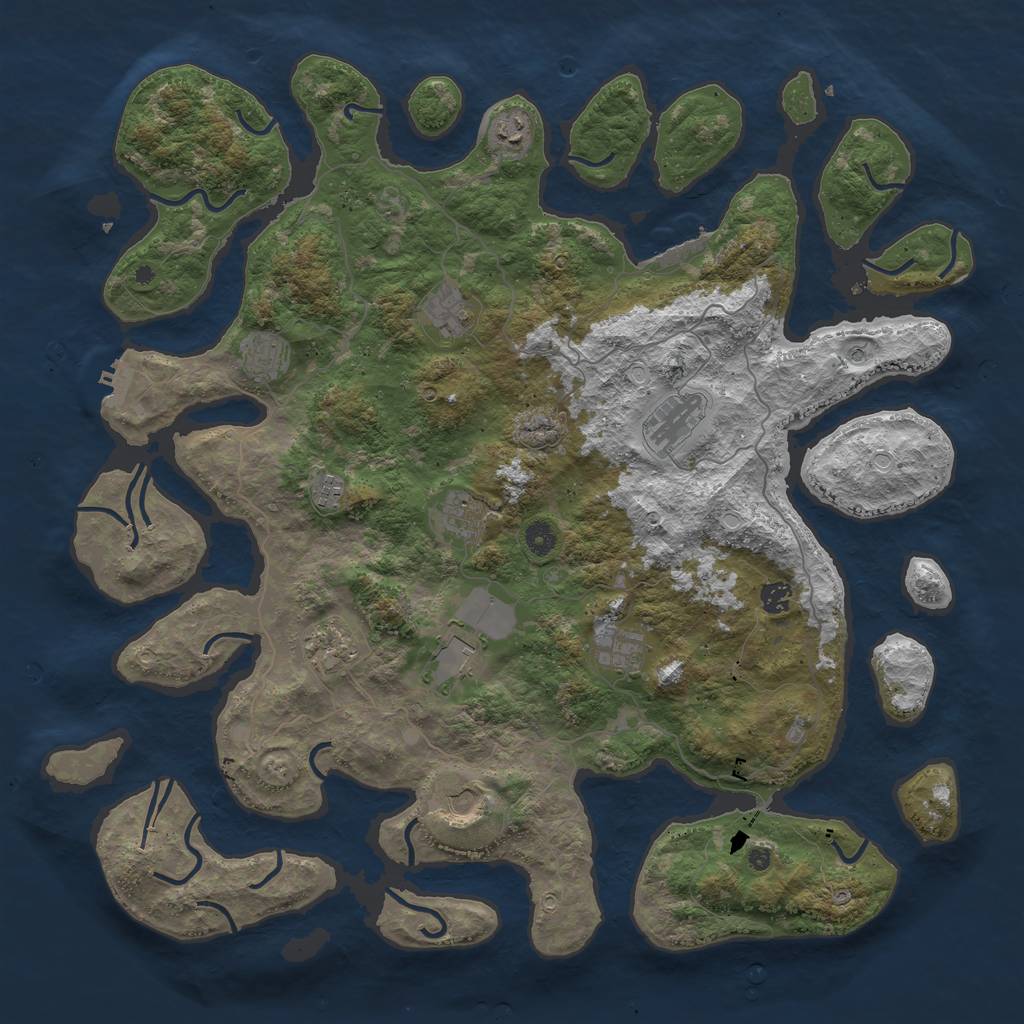 Rust Map: Procedural Map, Size: 4750, Seed: 1337, 19 Monuments