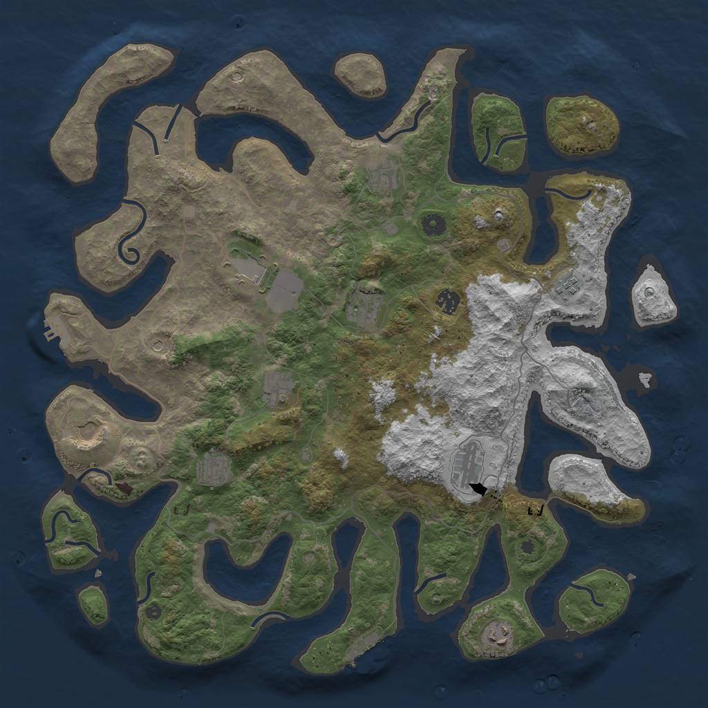 Rust Map: Procedural Map, Size: 4500, Seed: 110519, 15 Monuments