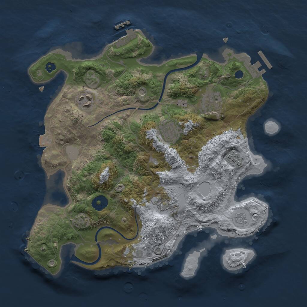 Rust Map: Procedural Map, Size: 3000, Seed: 391909644, 11 Monuments