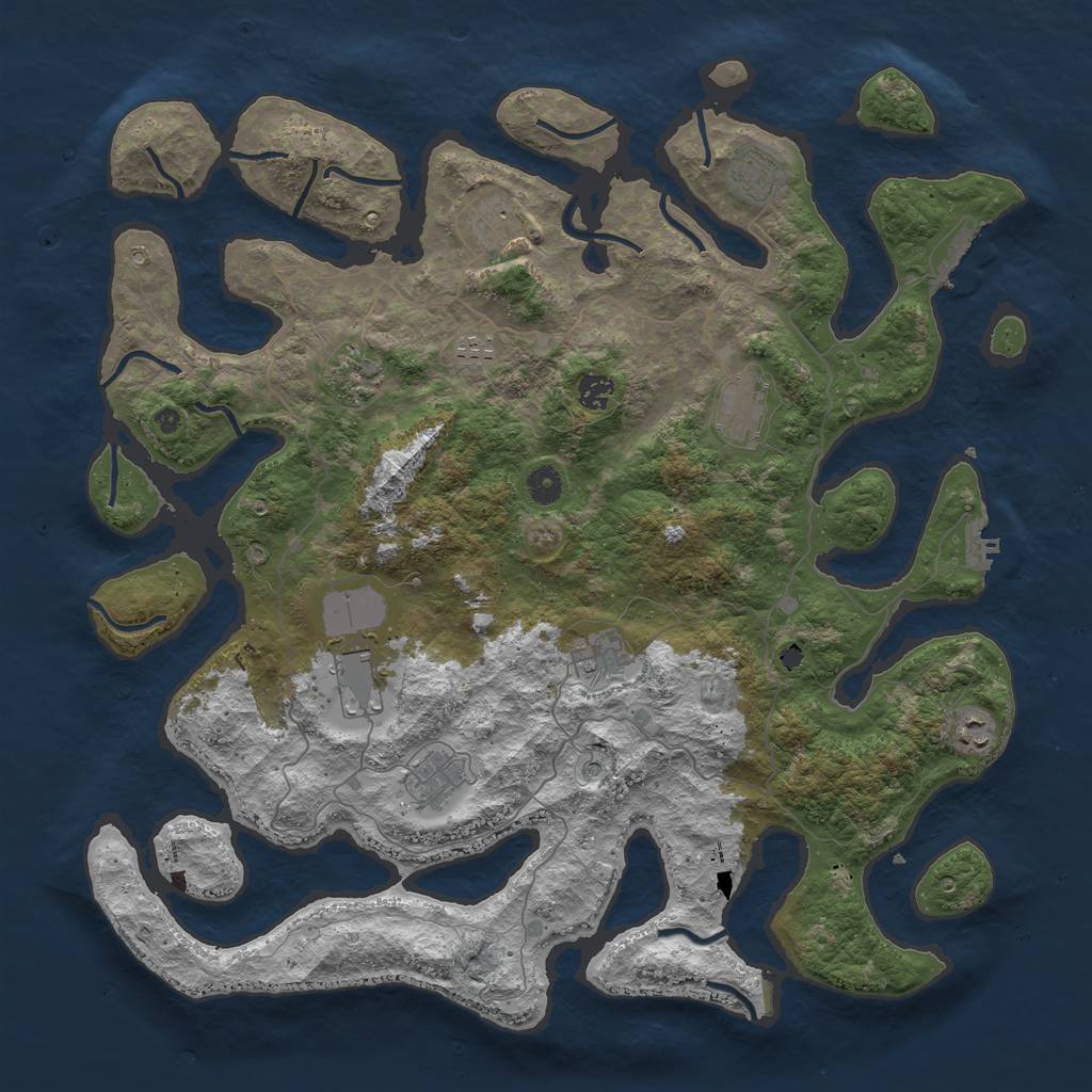 Rust Map: Procedural Map, Size: 4500, Seed: 334484, 15 Monuments