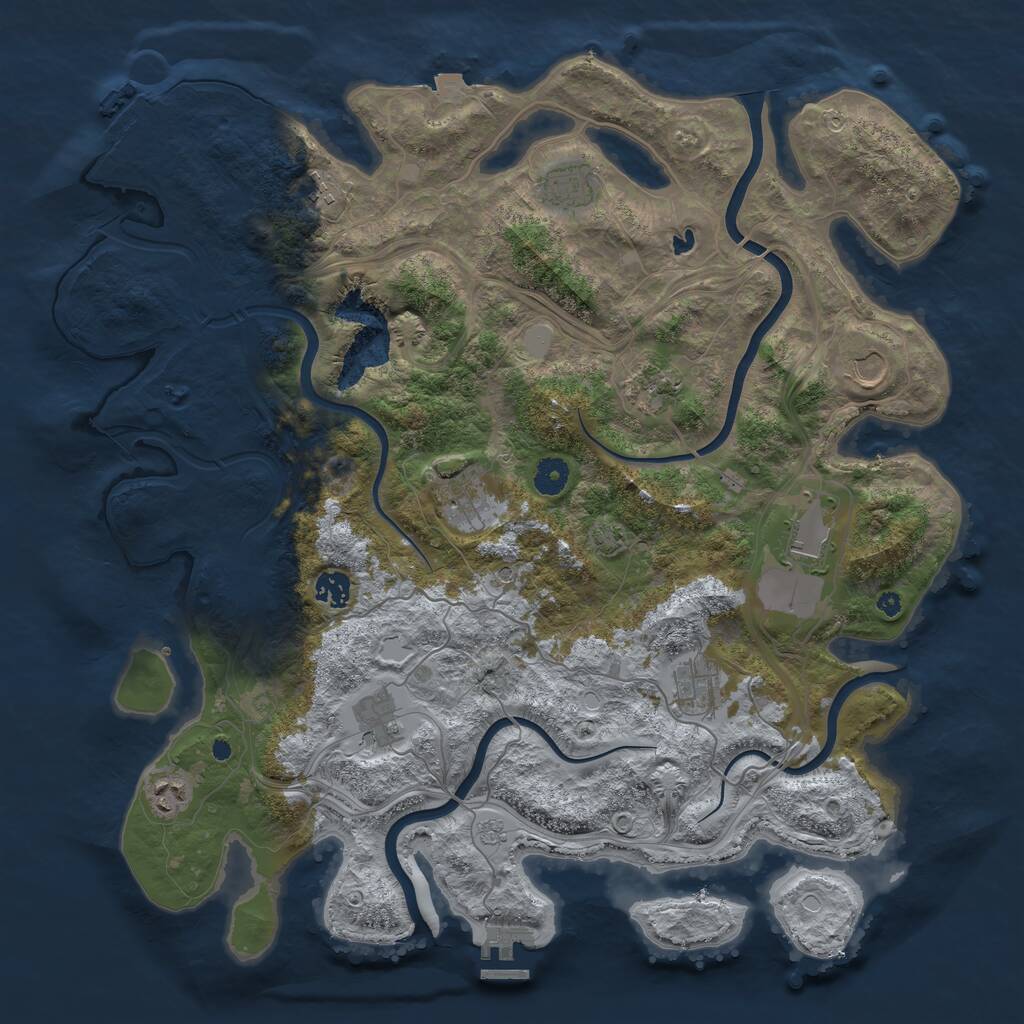 Rust Map: Procedural Map, Size: 4250, Seed: 1892822528, 16 Monuments