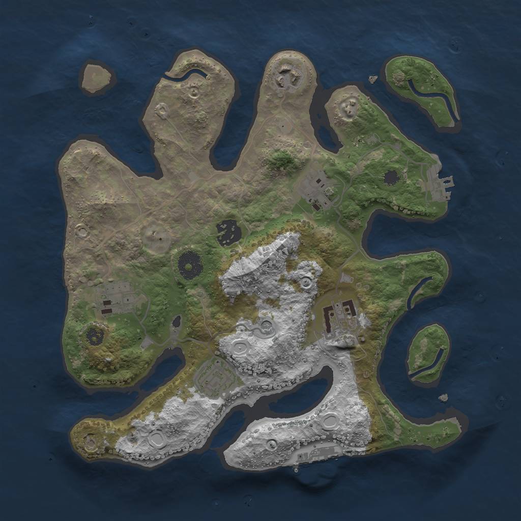 Rust Map: Procedural Map, Size: 3000, Seed: 1984021232, 17 Monuments