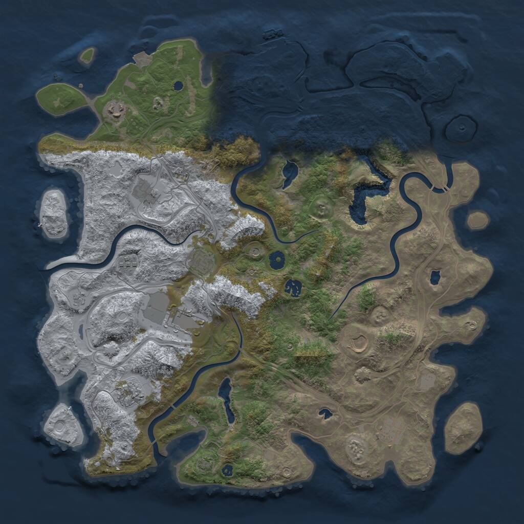 Rust Map: Procedural Map, Size: 4500, Seed: 1101101100, 15 Monuments