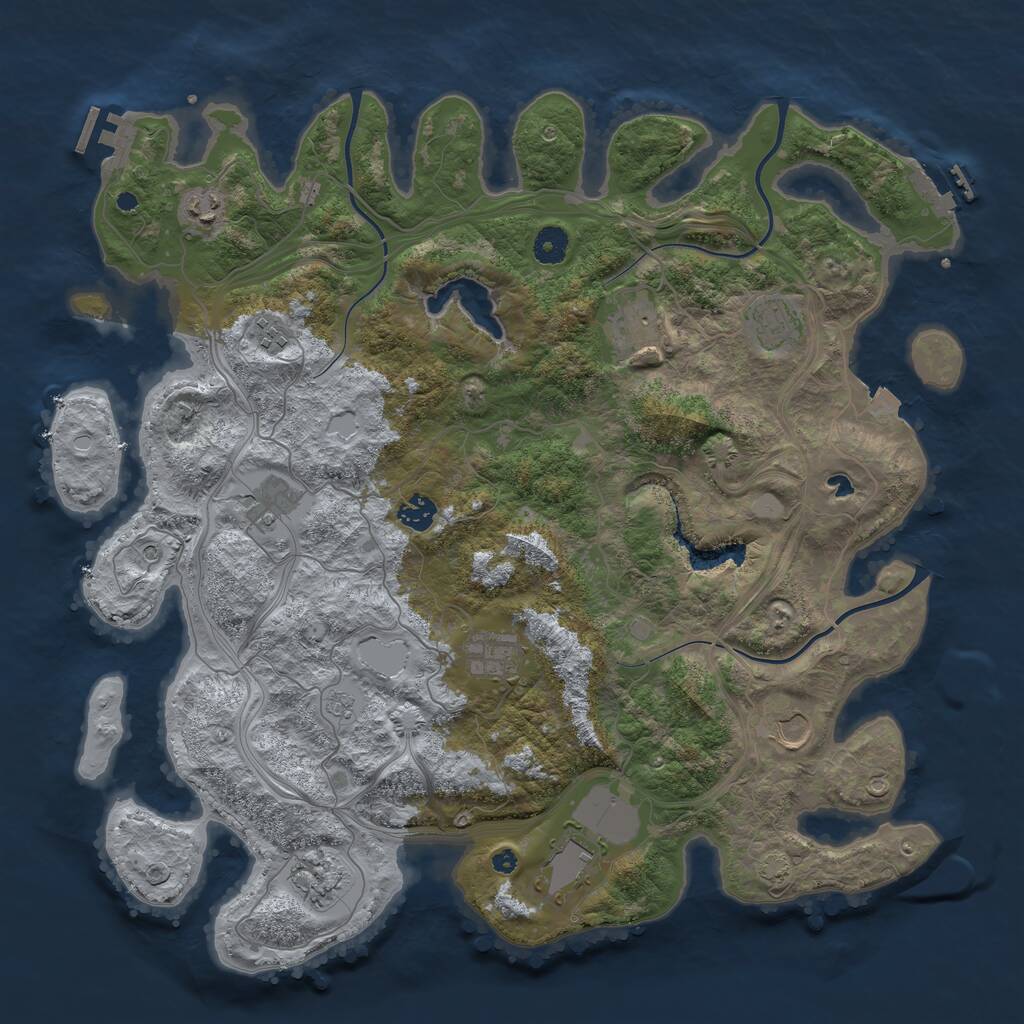 Rust Map: Procedural Map, Size: 4250, Seed: 4678, 16 Monuments