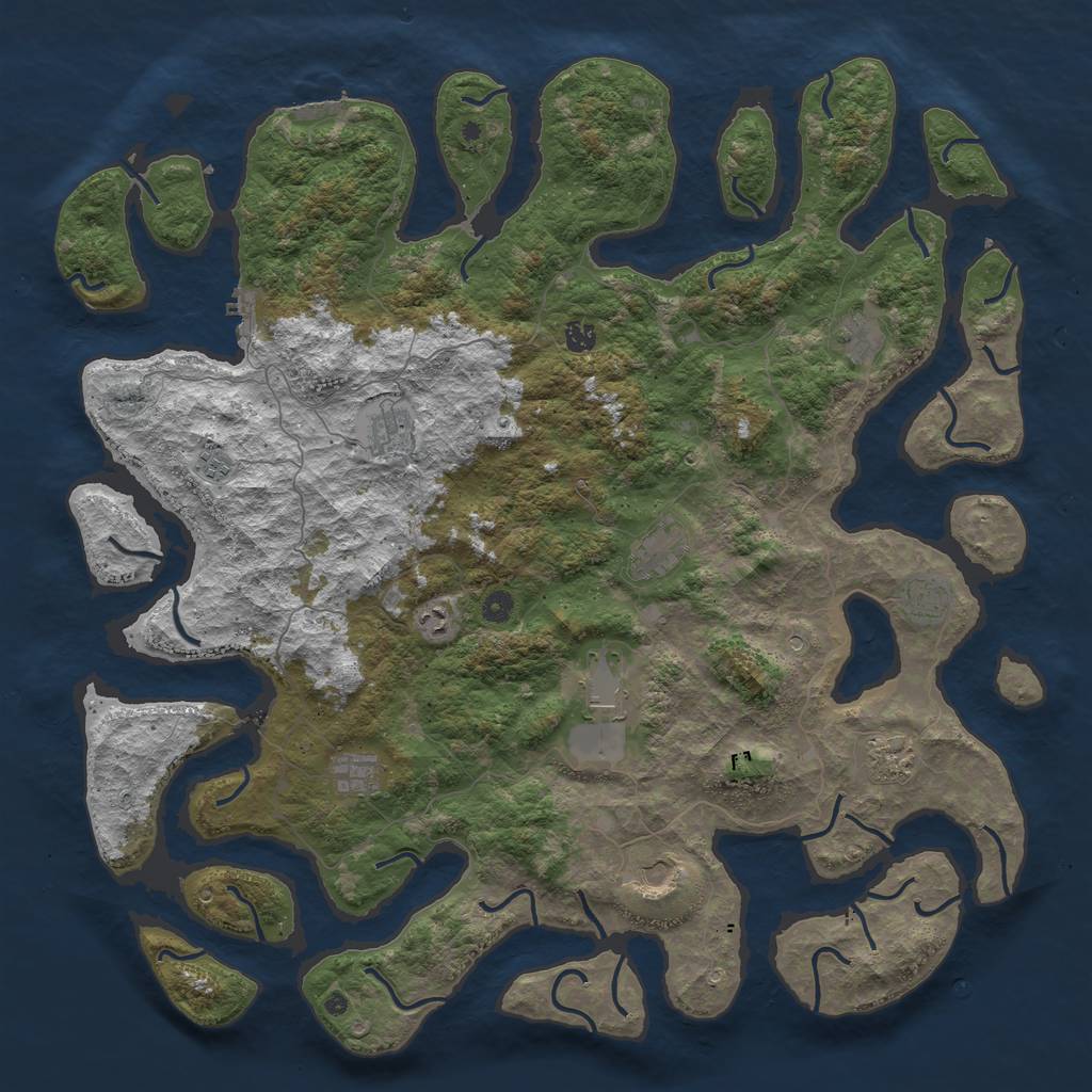 Rust Map: Procedural Map, Size: 5120, Seed: 24591971, 16 Monuments