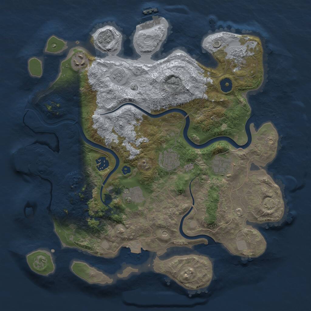 Rust Map: Procedural Map, Size: 3500, Seed: 139736139, 13 Monuments