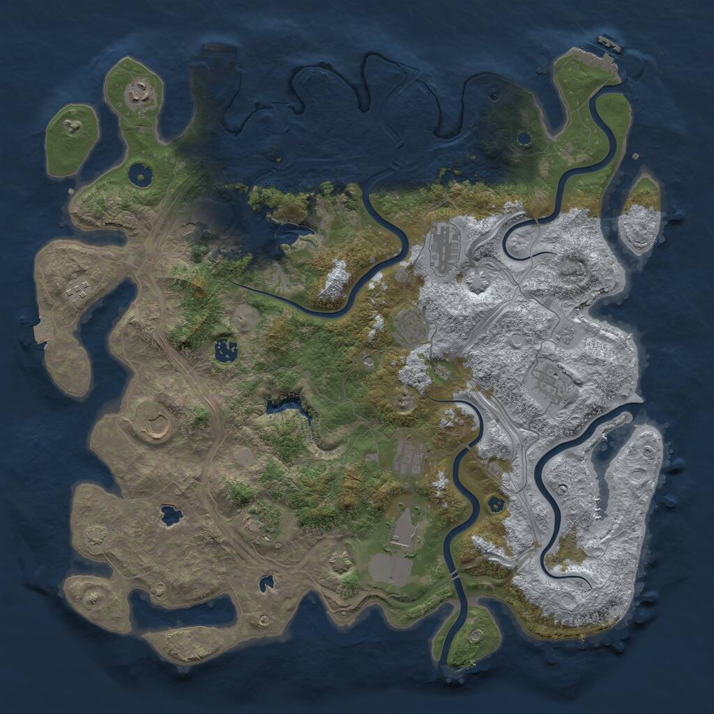 Rust Map: Procedural Map, Size: 4500, Seed: 66656526, 17 Monuments