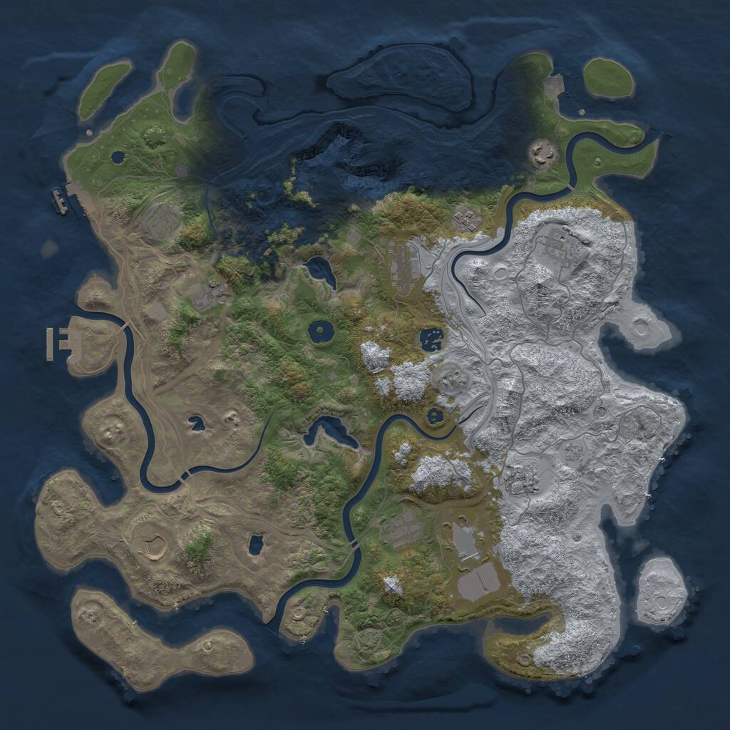 Rust Map: Procedural Map, Size: 4500, Seed: 10207, 17 Monuments