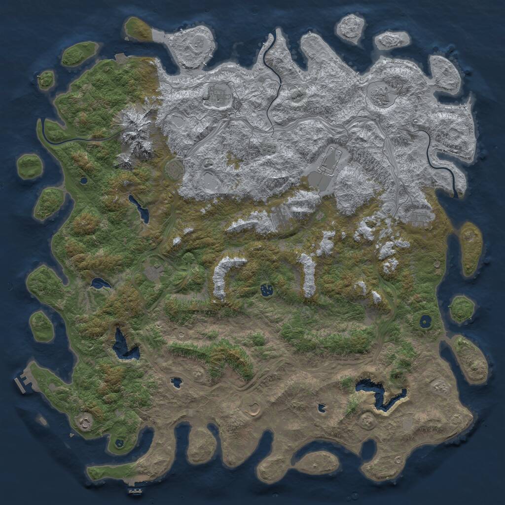 Rust Map: Procedural Map, Size: 6000, Seed: 1546436419, 17 Monuments