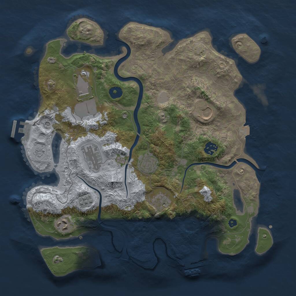 Rust Map: Procedural Map, Size: 3500, Seed: 794634, 14 Monuments