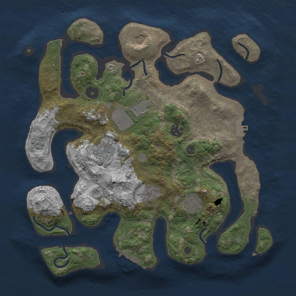 Rust Map: Procedural Map, Size: 3500, Seed: 794634, 15 Monuments