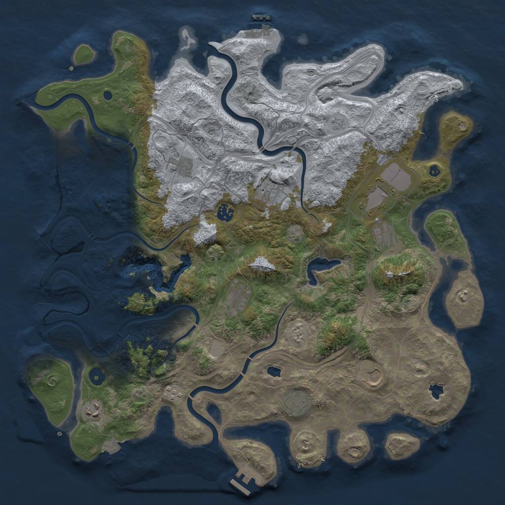 Rust Map: Procedural Map, Size: 4500, Seed: 641077821, 16 Monuments