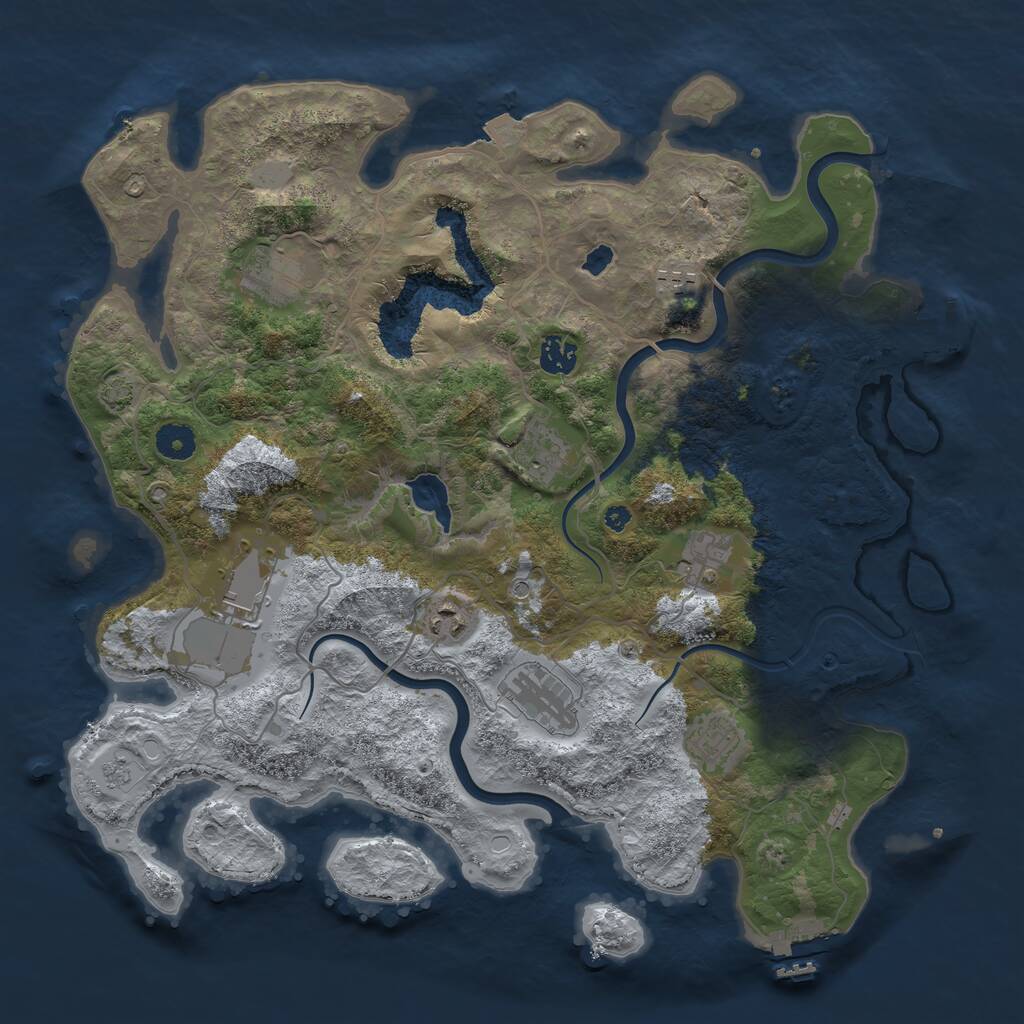 Rust Map: Procedural Map, Size: 4000, Seed: 972088097, 15 Monuments