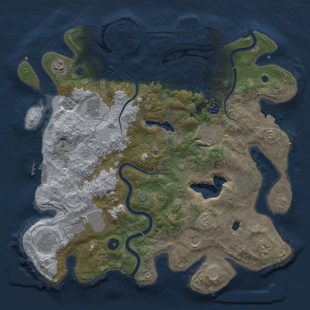Rust Map: Procedural Map, Size: 4000, Seed: 657818, 16 Monuments