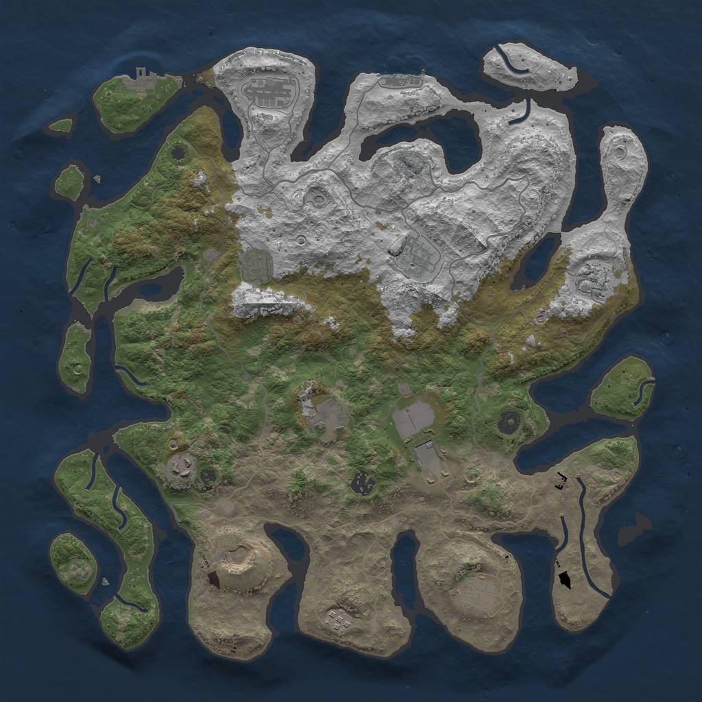 Rust Map: Procedural Map, Size: 4500, Seed: 783017941, 16 Monuments