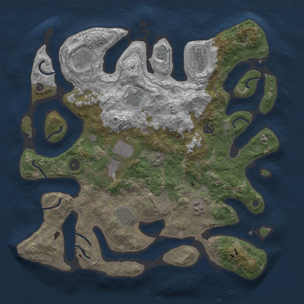 Rust Map: Procedural Map, Size: 4000, Seed: 439841339, 12 Monuments