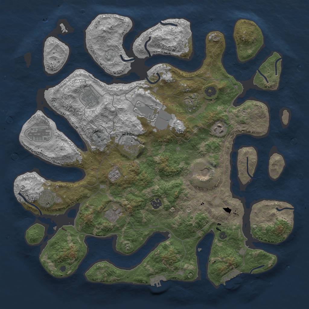 Rust Map: Procedural Map, Size: 4250, Seed: 117055632, 16 Monuments