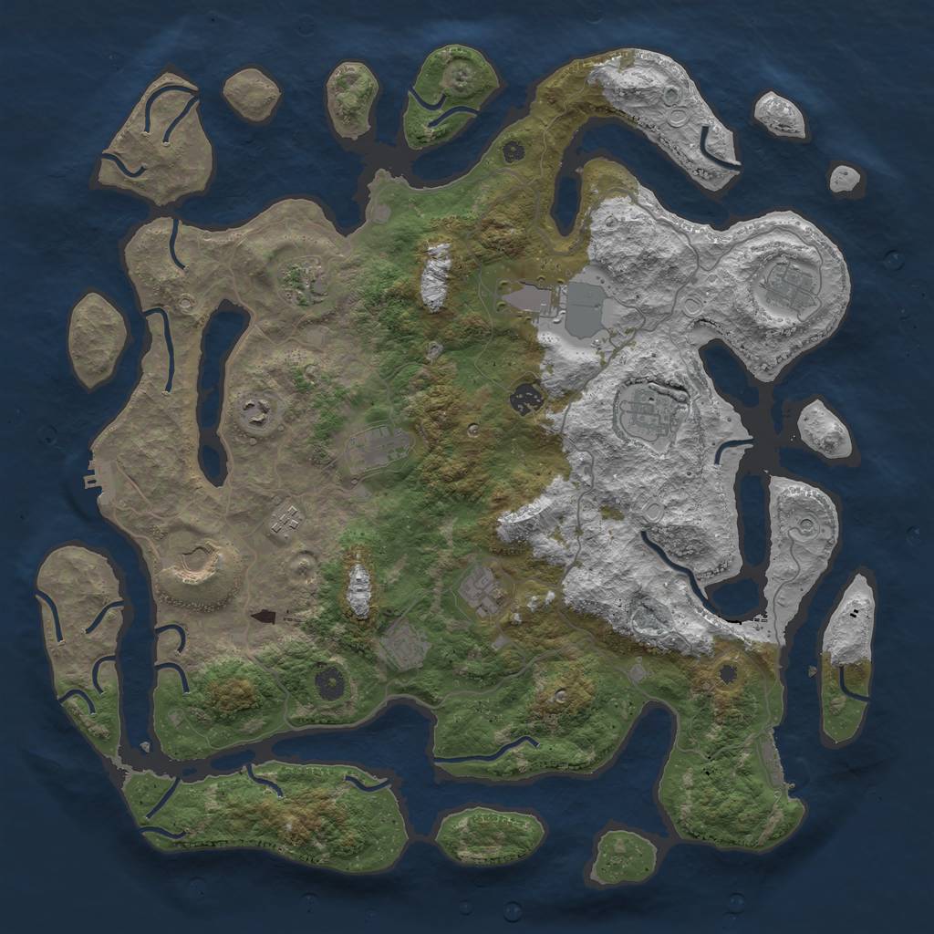 Rust Map: Procedural Map, Size: 4500, Seed: 1122, 19 Monuments