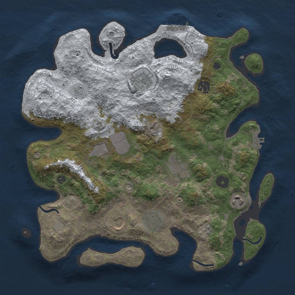 Rust Map: Procedural Map, Size: 3500, Seed: 156234, 17 Monuments