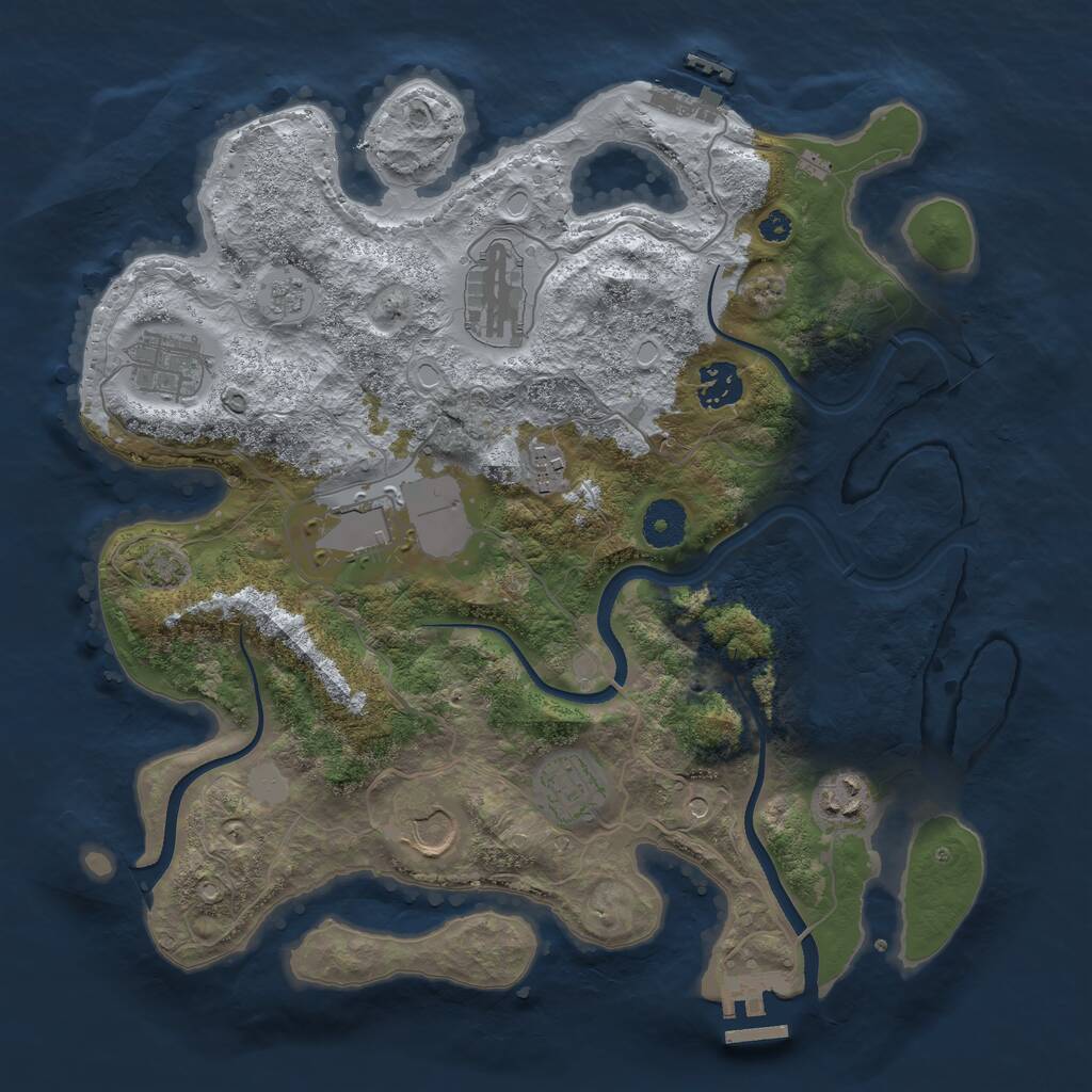 Rust Map: Procedural Map, Size: 3500, Seed: 156234, 14 Monuments