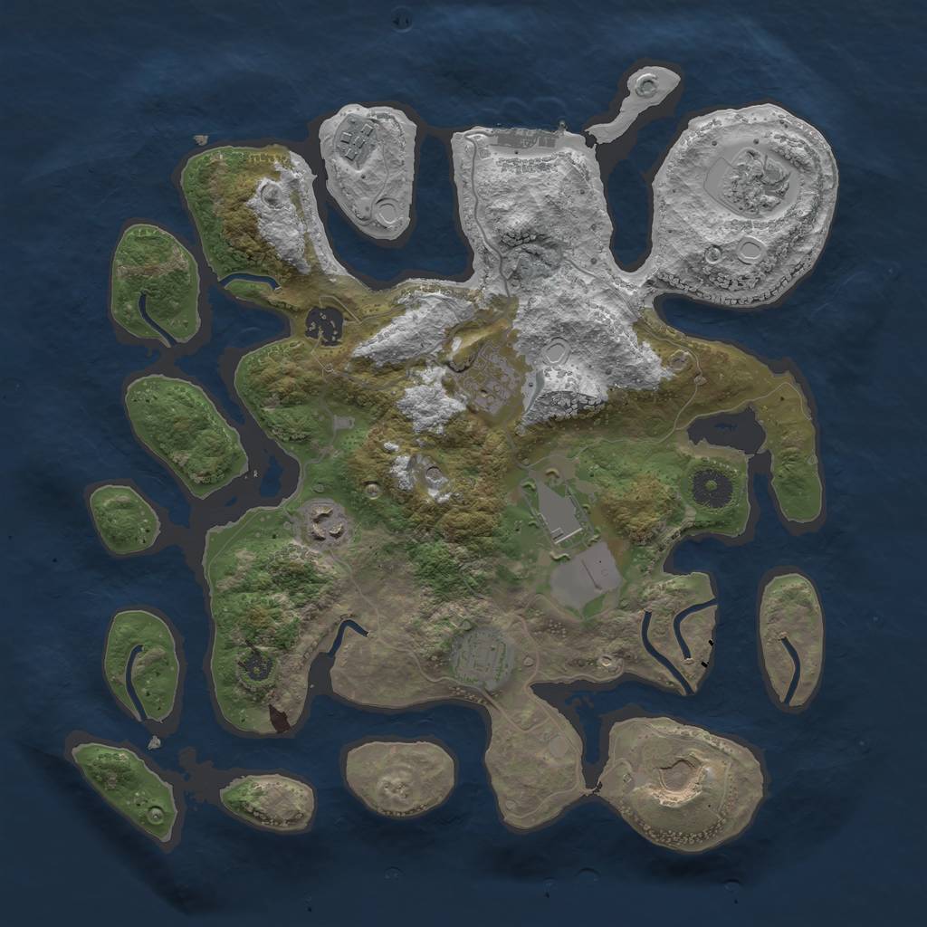 Rust Map: Procedural Map, Size: 3500, Seed: 230207, 15 Monuments