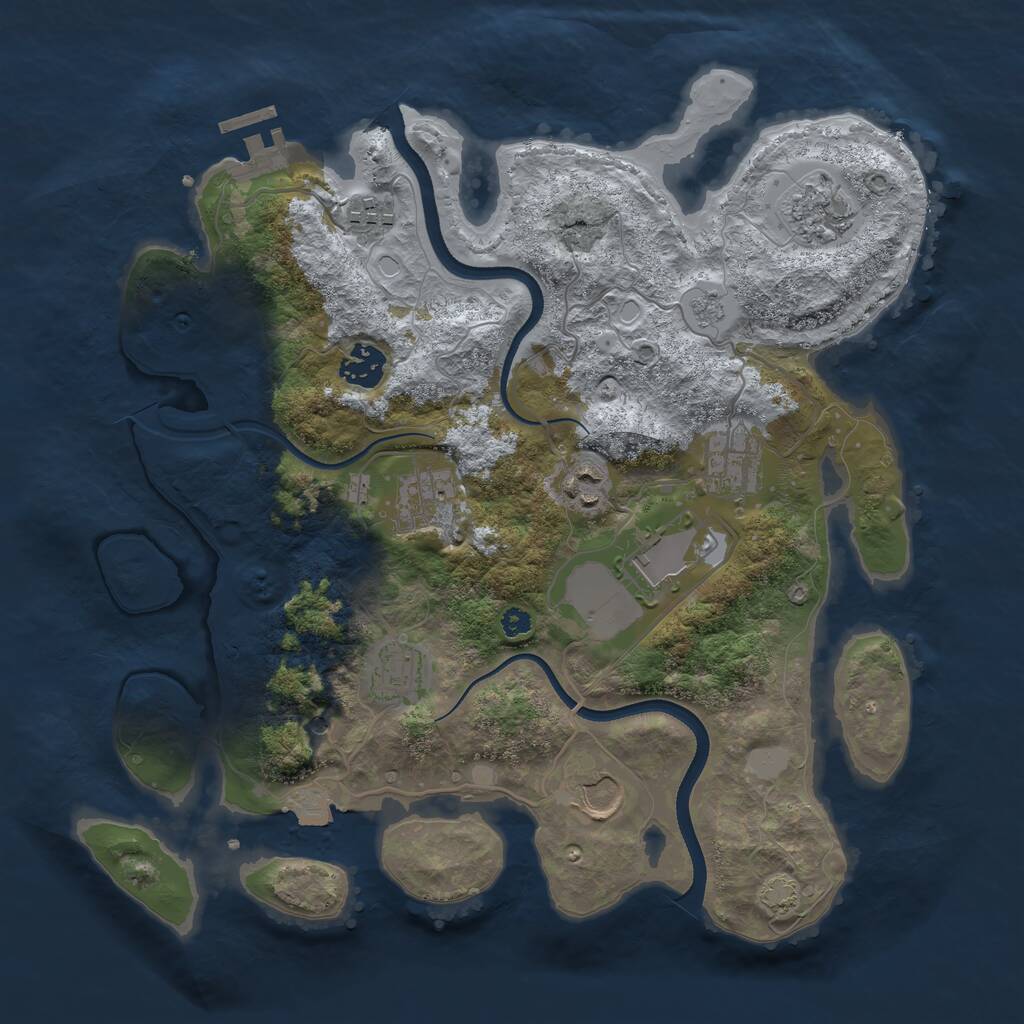 Rust Map: Procedural Map, Size: 3500, Seed: 230207, 14 Monuments