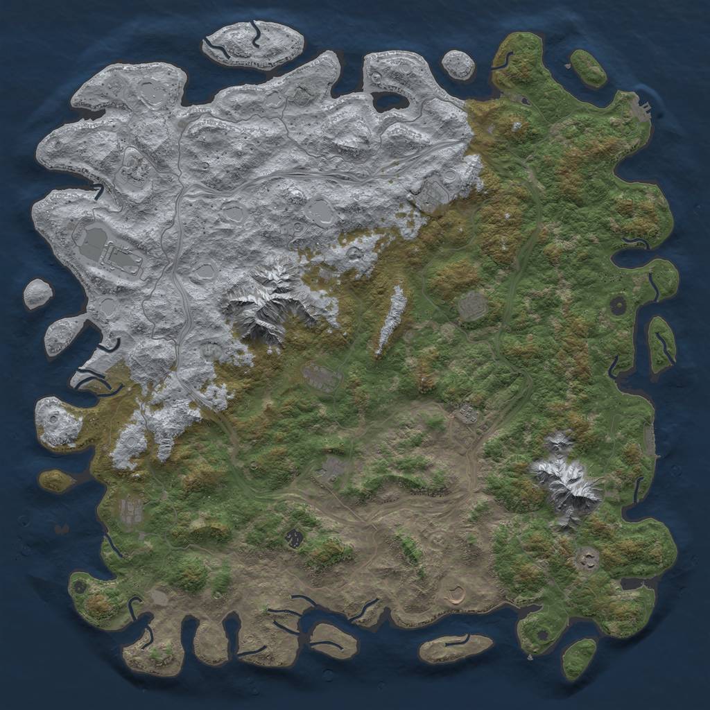 Rust Map: Procedural Map, Size: 6000, Seed: 86824645, 18 Monuments