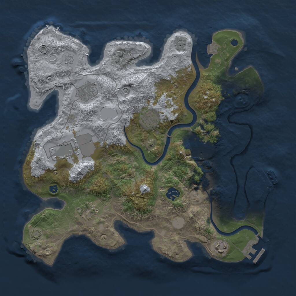 Rust Map: Procedural Map, Size: 3500, Seed: 488520, 14 Monuments
