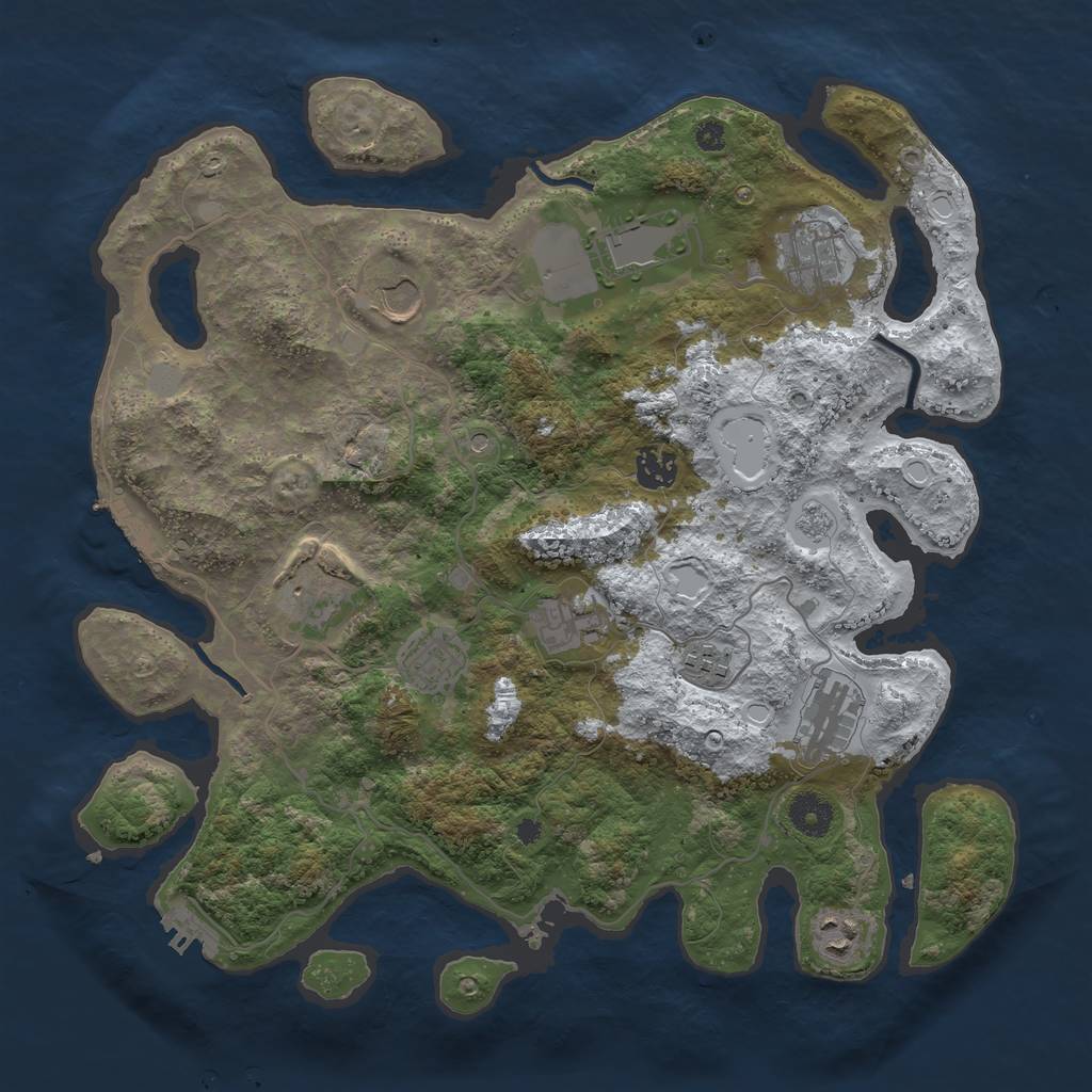 Rust Map: Procedural Map, Size: 3750, Seed: 2005258344, 19 Monuments