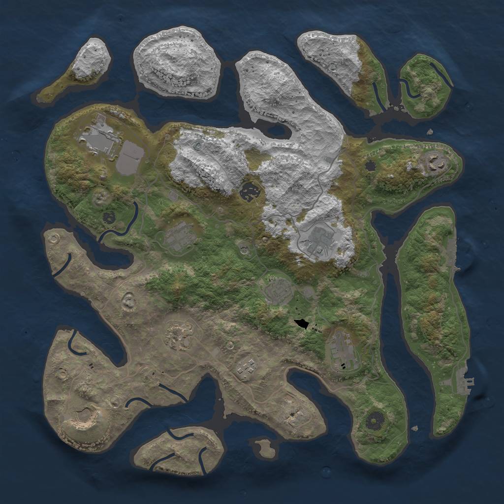 Rust Map: Procedural Map, Size: 4000, Seed: 2011798851, 15 Monuments