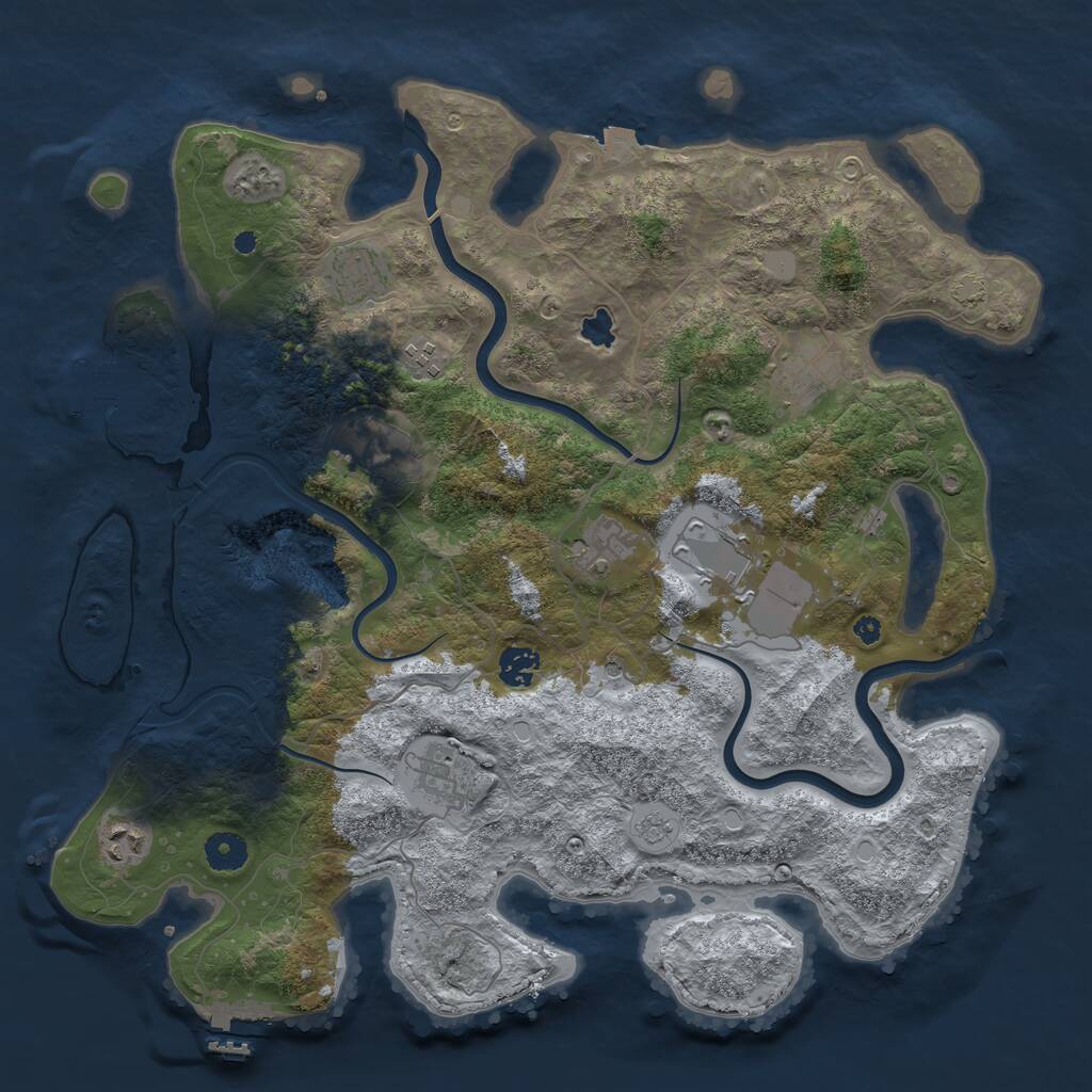 Rust Map: Procedural Map, Size: 4000, Seed: 99902893, 15 Monuments