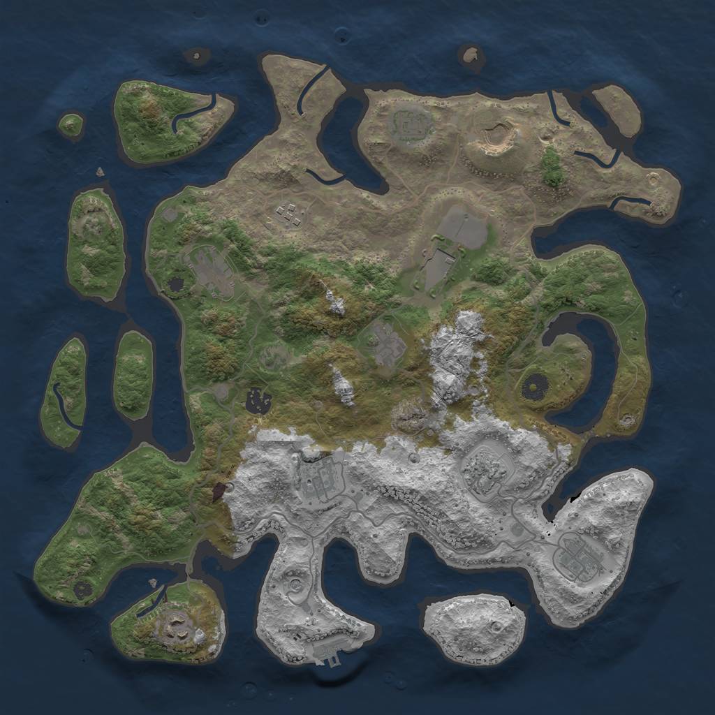 Rust Map: Procedural Map, Size: 4000, Seed: 99902893, 15 Monuments