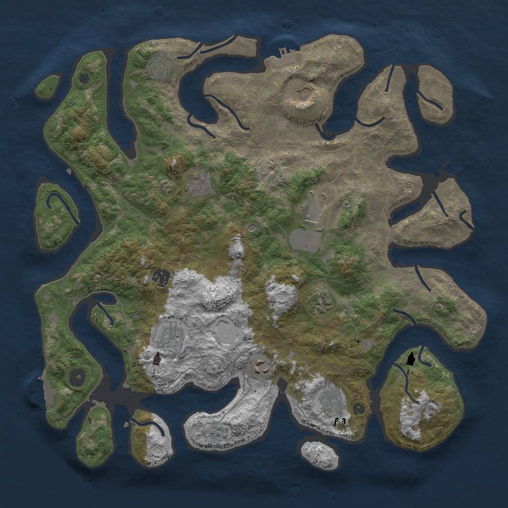 Rust Map: Procedural Map, Size: 4350, Seed: 18430887, 18 Monuments