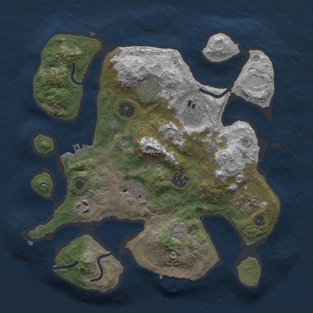 Rust Map: Procedural Map, Size: 3000, Seed: 1082062926, 15 Monuments