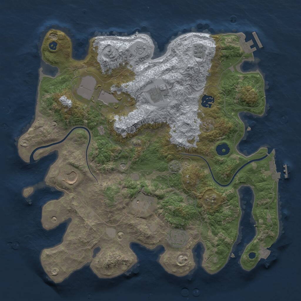 Rust Map: Procedural Map, Size: 3500, Seed: 721700, 13 Monuments